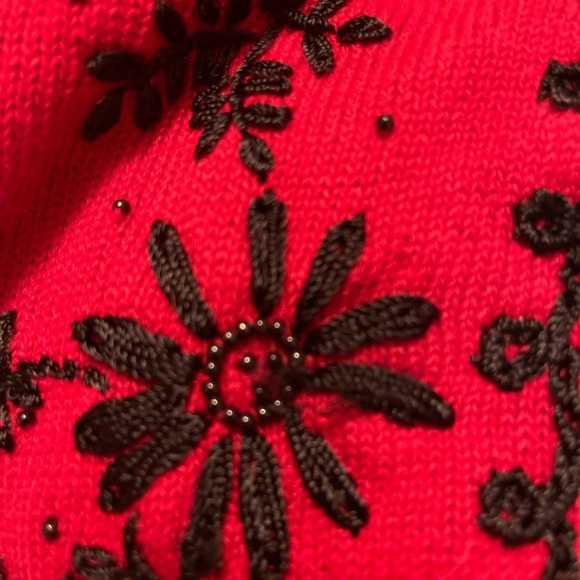 Kathie Lee Vintage Sweater Women’s S, RED & BLACK zip, peeling & stitching loss - Picture 7 of 12